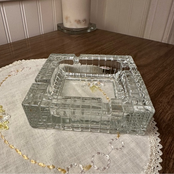 Exquisite Art Deco Leaded Crystal Grid Ashtray - Vintage Beauty! - Picture 4 of 8